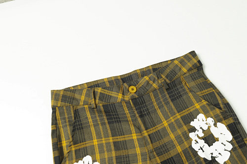 EM Sneakers Denim Tears × Hardies NYC Cotton Wreath Flannel Pant Yellow Plaid