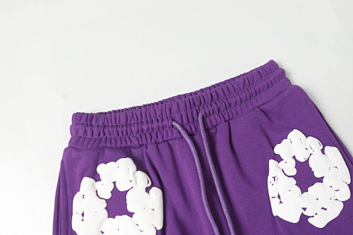 EM Sneakers Denim Tears The White Cotton Wreath T-Shirt & Short Pants Sets Purple