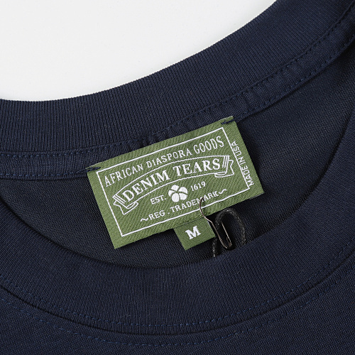 EM Sneakers Denim Tears The White Cotton Wreath T-Shirt Navy Blue