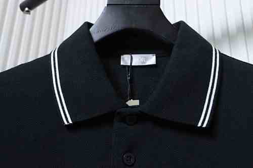 EM Sneakers Dior CD Icon Polo Shirt Black Cotton Piqué Black