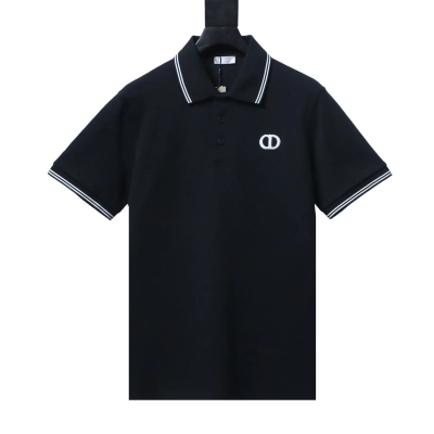 EM Sneakers Dior CD Icon Polo Shirt Black Cotton Piqué Black 01