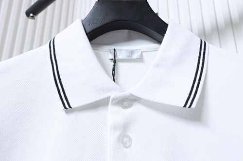 EM Sneakers Dior CD Icon Polo Shirt Black Cotton Piqué White