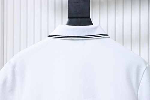 EM Sneakers Dior CD Icon Polo Shirt Black Cotton Piqué White