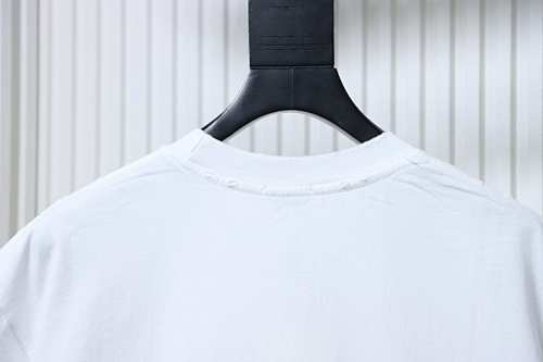 EM Sneakers Dior Distressed Appliqué Letter Embroidery T-Shirt White