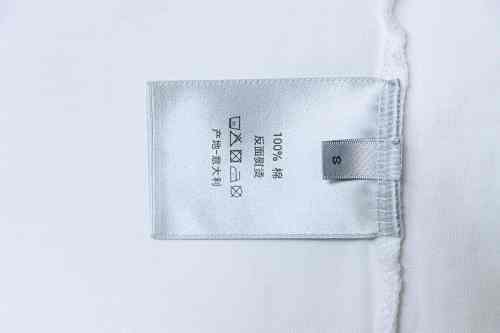 EM Sneakers Dior Distressed Appliqué Letter Embroidery T-Shirt White