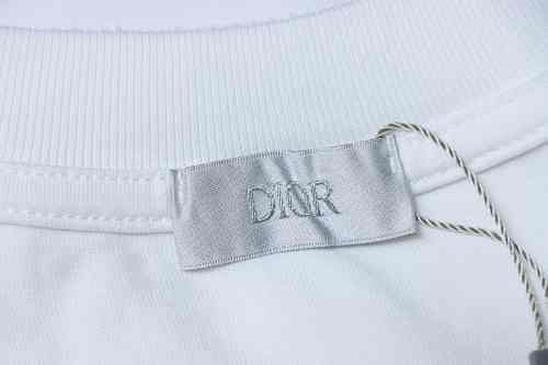 EM Sneakers Dior Distressed Appliqué Letter Embroidery T-Shirt White