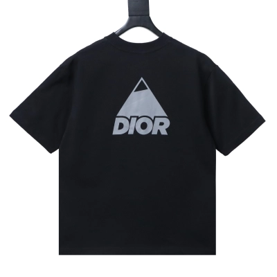 EM Sneakers Dior Reflective Print Triangle Icon T-Shirt Black 02