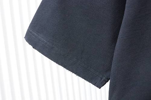 EM Sneakers Dior Distressed Appliqué Letter Embroidery T-Shirt Black