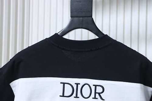 EM Sneakers Dior Striped T-Shirt with Back Lettering Black