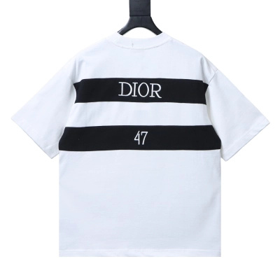 EM Sneakers Dior Striped T-Shirt with Back Lettering White 02
