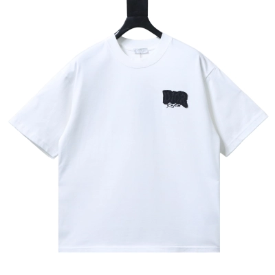 EM Sneakers DiorT-Shirt Large Back Logo Appliqué & Letter Embroidery White 01