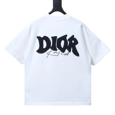 EM Sneakers DiorT-Shirt Large Back Logo Appliqué & Letter Embroidery White 02
