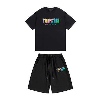 EM Sneakers Trapstar T-shirt & Shorts Sets #623-624 Black /Gray 02