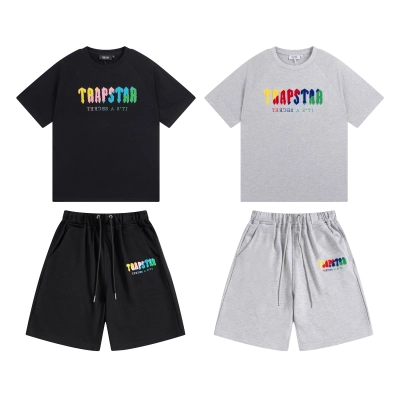 EM Sneakers Trapstar T-shirt & Shorts Sets #623-624 Black /Gray 01