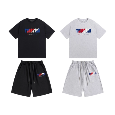 EM Sneakers Trapstar T-shirt & Shorts Sets #625-626 Black /Gray 01