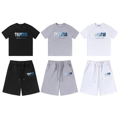 EM Sneakers Trapstar T-shirt & Shorts Sets #629-630 Black /Gray /White 01