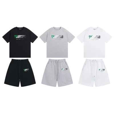 EM Sneakers Trapstar T-shirt & Shorts Sets #639-640 Black /Gray /White 01