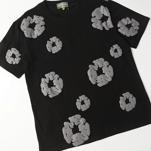 EM Sneakers Denim Tears The Gray Cotton Wreath T-Shirt & Short Pants Sets Black