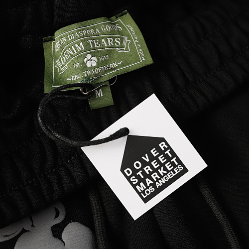 EM Sneakers Denim Tears The Gray Cotton Wreath T-Shirt & Short Pants Sets Black