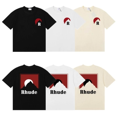 EM Sneakers Rhude Moonlight T-shirt Black /White /Apricot 01