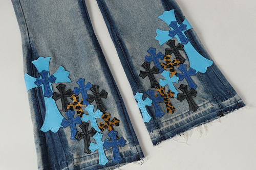 EM Sneakers Chrome Hearts Jeans-N2810 Washed Blue