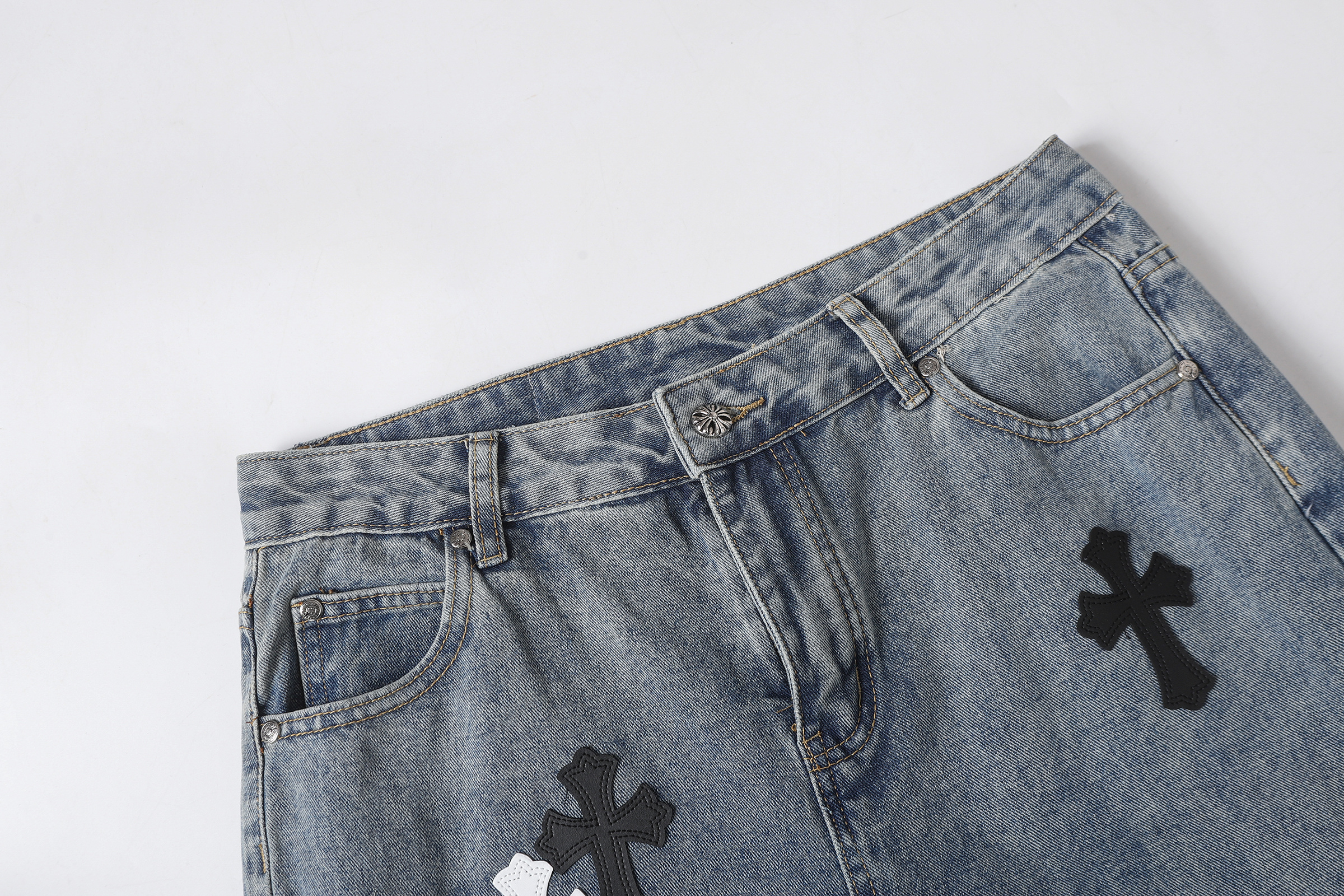 EM Sneakers Chrome Hearts Jeans-N2808 Washed Blue