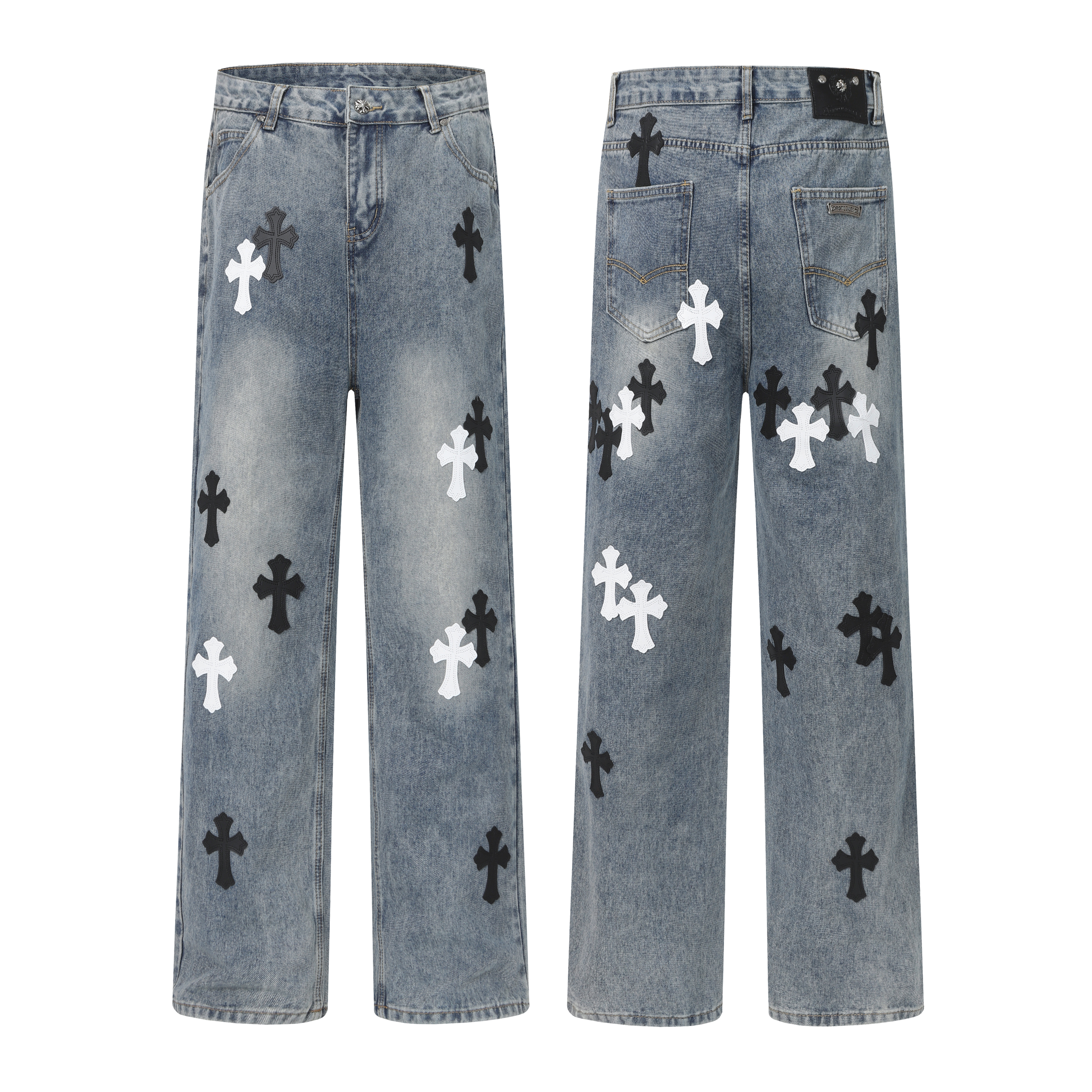 EM Sneakers Chrome Hearts Jeans-N2808 Washed Blue