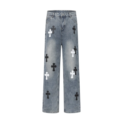 EM Sneakers Chrome Hearts Jeans-N2808 Washed Blue 01