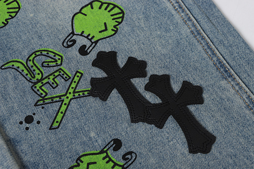 EM Sneakers Chrome Hearts Jeans-N2809 Washed Blue