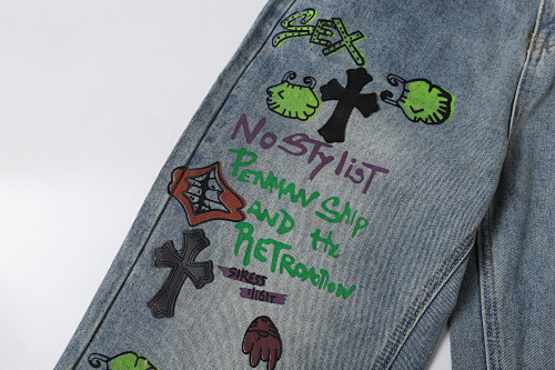 EM Sneakers Chrome Hearts Jeans-N2809 Washed Blue