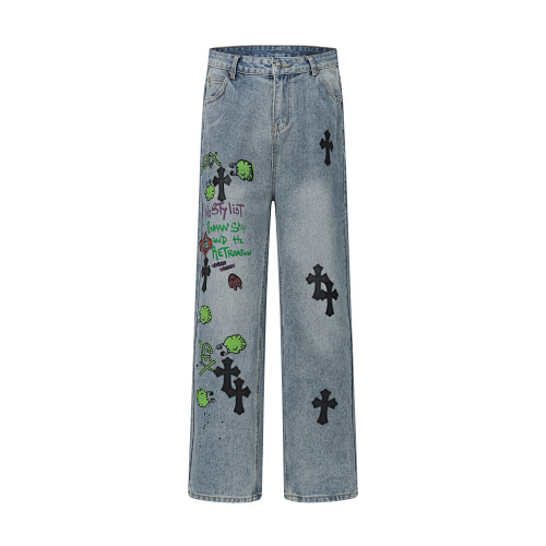 EM Sneakers Chrome Hearts Jeans-N2809 Washed Blue