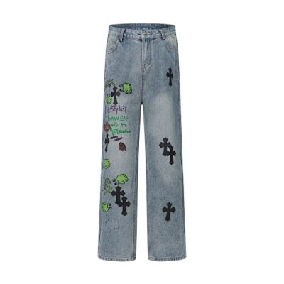 EM Sneakers Chrome Hearts Jeans-N2809 Washed Blue 01