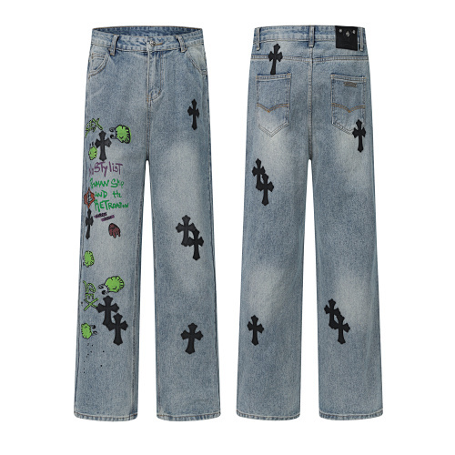 EM Sneakers Chrome Hearts Jeans-N2809 Washed Blue