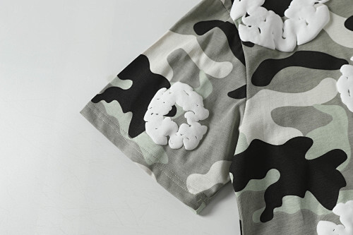 EM Sneakers Denim Tears Cotton Wreath T-Shirt & Shorts Sets #208-8208 Camo Gray