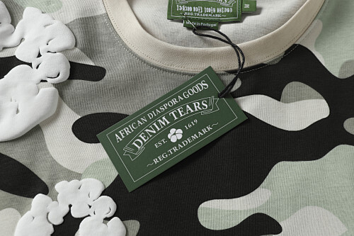 EM Sneakers Denim Tears Cotton Wreath T-Shirt & Shorts Sets #208-8208 Camo Gray