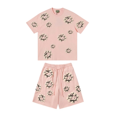 EM Sneakers Denim Tears Cotton Wreath T-Shirt & Shorts Sets #8201-201 Pink 01