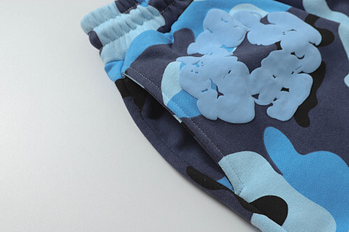 EM Sneakers Denim Tears Cotton Wreath T-Shirt & Shorts Sets #208-8208 Camo Blue