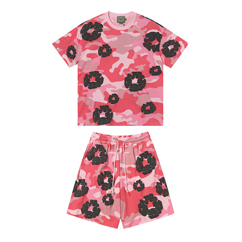 EM Sneakers Denim Tears Cotton Wreath T-Shirt & Shorts Sets #208-8208 Camo Pink