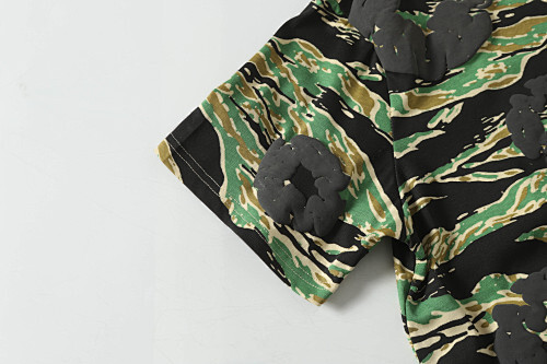 EM Sneakers Denim Tears Cotton Wreath T-Shirt & Shorts Sets #208-8208 Camo Green