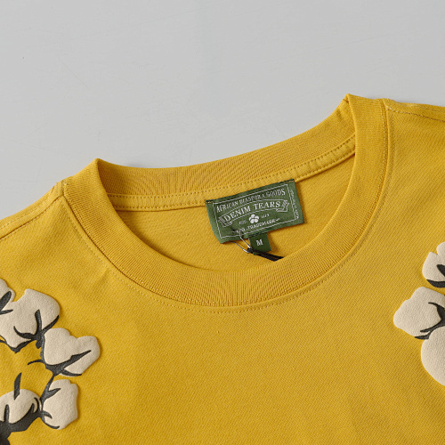 EM Sneakers Denim Tears Cotton Wreath T-Shirt & Shorts Sets #8201-201 Yellow