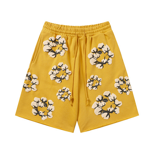 EM Sneakers Denim Tears Cotton Wreath T-Shirt & Shorts Sets #8201-201 Yellow