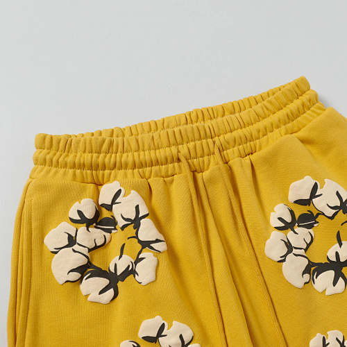 EM Sneakers Denim Tears Cotton Wreath T-Shirt & Shorts Sets #8201-201 Yellow