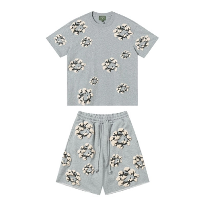 EM Sneakers Denim Tears Cotton Wreath T-Shirt & Shorts Sets #8201-201 Gray 01