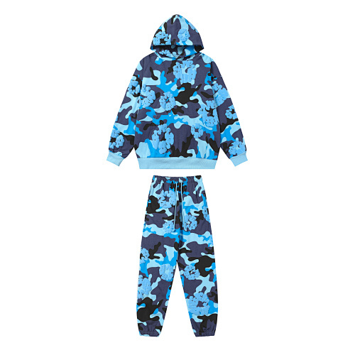EM Sneakers Denim Tears The Cotton Wreath Sweatshirt & Sweatpant Sets Blue Camo