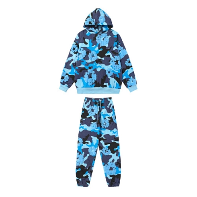 EM Sneakers Denim Tears The Cotton Wreath Sweatshirt & Sweatpant Sets Blue Camo 01