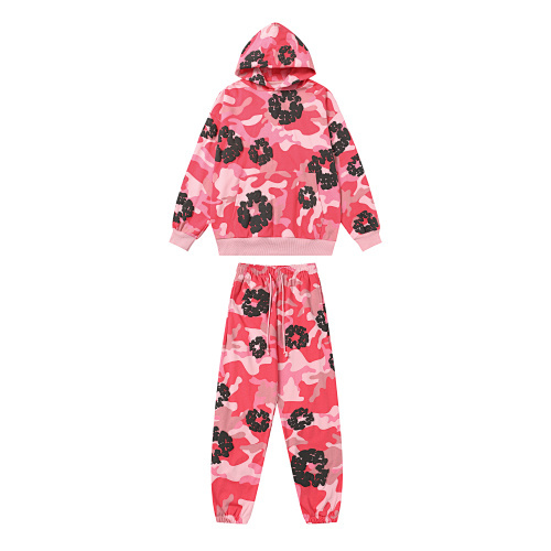 EM Sneakers Denim Tears The Cotton Wreath Sweatshirt & Sweatpant Sets Pink Camo