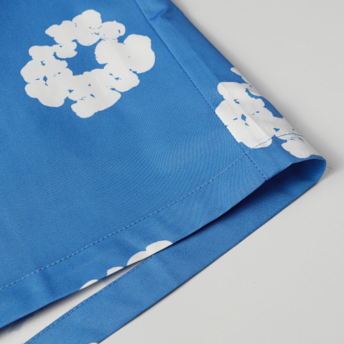 EM Sneakers Denim Tears White Cotton Wreath Short-Sleeve Shirt-386 Blue