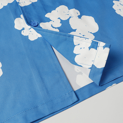 EM Sneakers Denim Tears White Cotton Wreath Short-Sleeve Shirt-386 Blue