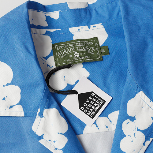 EM Sneakers Denim Tears White Cotton Wreath Short-Sleeve Shirt-386 Blue