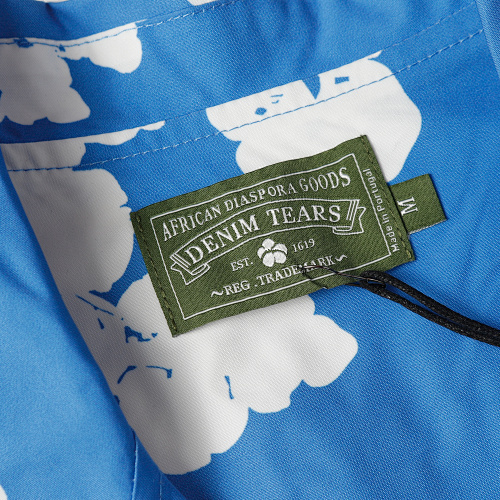 EM Sneakers Denim Tears White Cotton Wreath Short-Sleeve Shirt-386 Blue